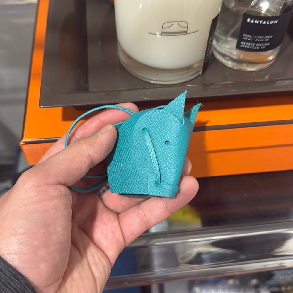 Handmade Epsom Leather Horse Bag Charm Tete de Cheval